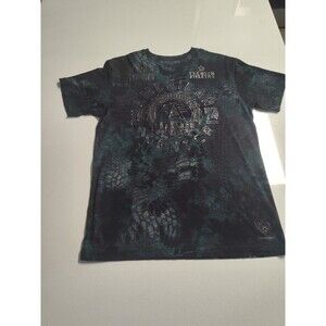 American Fighter Foil T-shirt All over Lizard Print Green Black Silver XL MMA